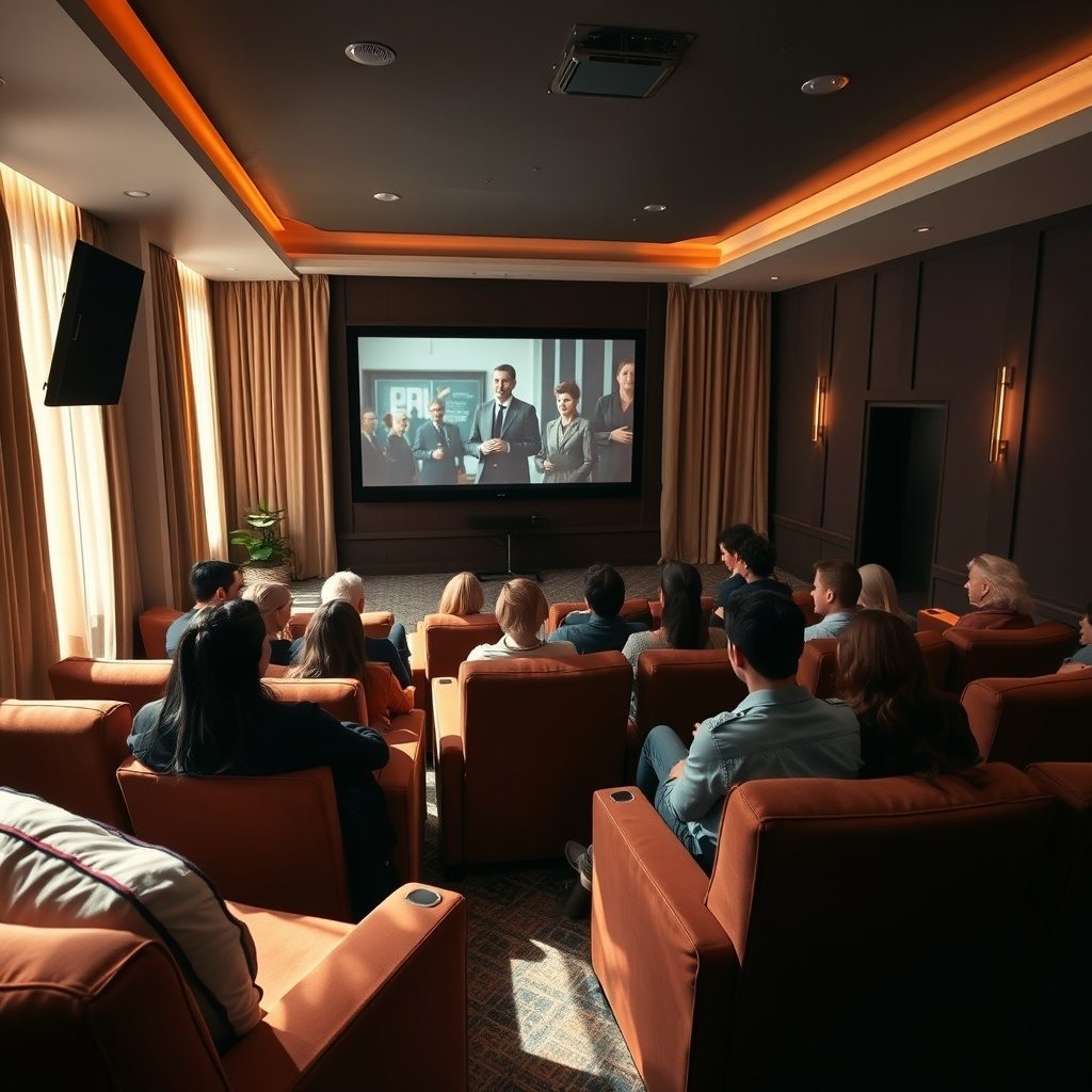 Private cinema room setup