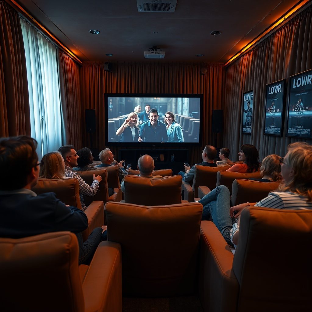 Custom seating arrangement in a private cinema
